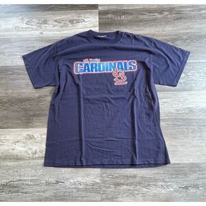 Vintage y2k 2000s St. Louis Cardinals Adidas Baseball Sportswear T-Shirt Navy